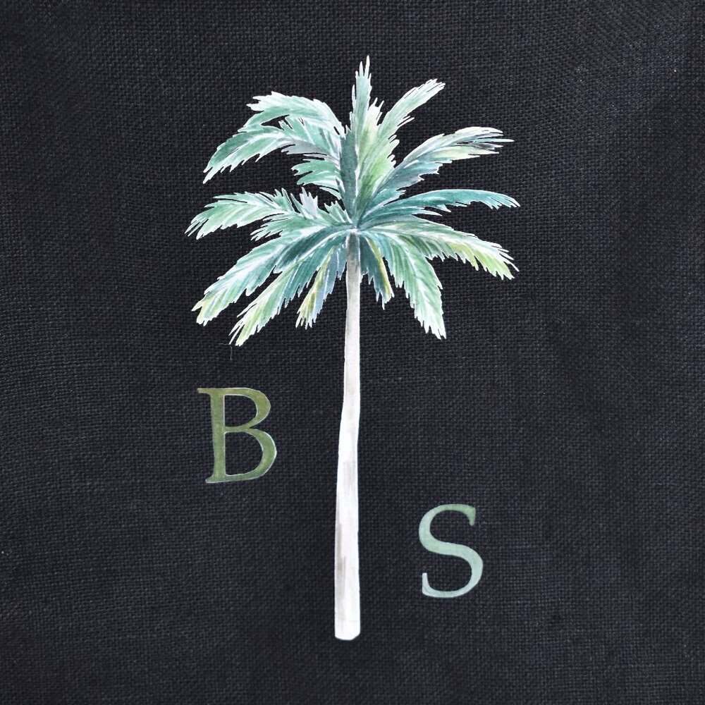 Apolis Market Bag Black Palm Tree BS Tote Bag - Picture 3 of 12